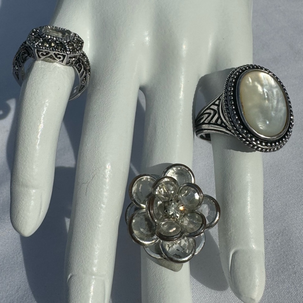 Cute Silver Ring Set